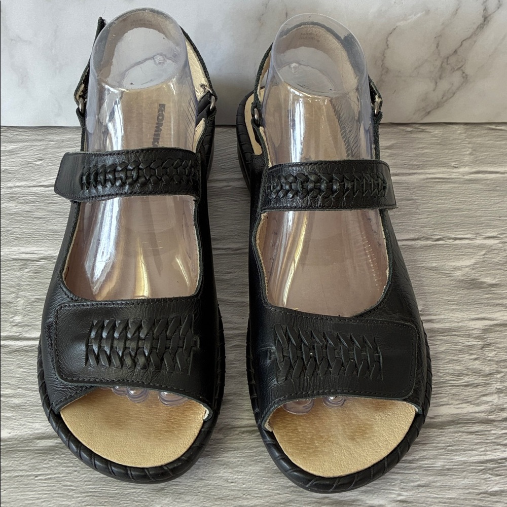 Romika Women's Black Leather Open Toe Sandals - Picture 2 of 15